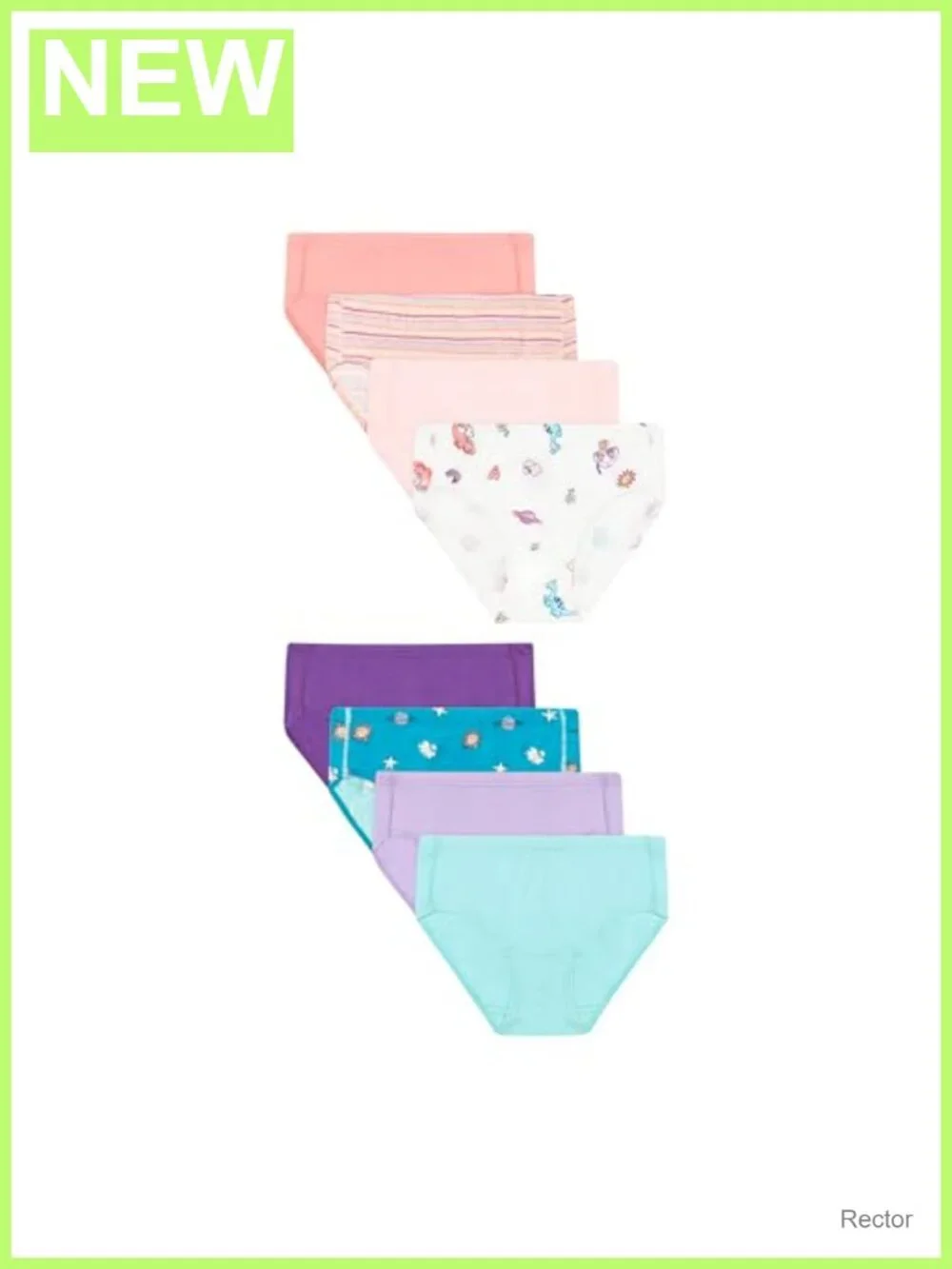 Organic Cotton Girls Toddler Briefs Hipster Underwear 8-Pack Tagless